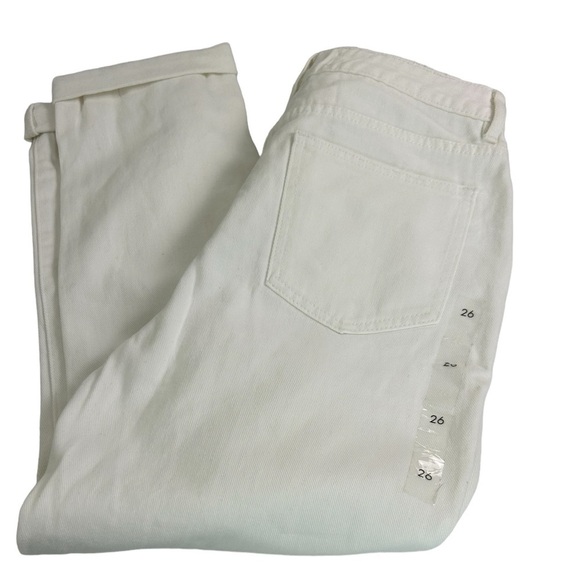 NEW Pacsun White Mom Jean High Rise SZ 4/26 Distressed Cropped Ankle Tapered - Picture 1 of 16